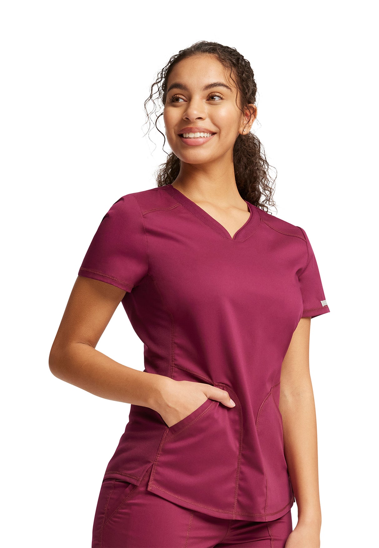 Cherokee Workwear Women's 2-Pocket V-Neck Top