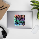 "Coffee, Scrubs, & Rubber Gloves" Holographic Sticker