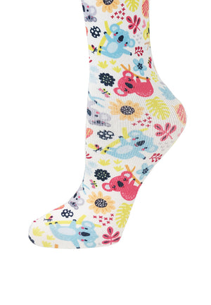 Cutieful Women's Kuddly Koalas Print Sheer Knee High Compression Socks 8-15 mmHg