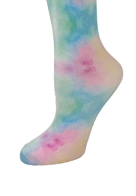 Cutieful Pastel Swirl Print Sheer Knee High Compression Socks 8-15 mmHg