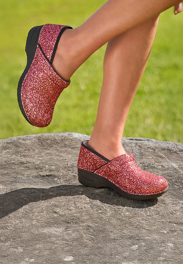 Dansko XP 2.0 Pink Glitter Stapled Clog