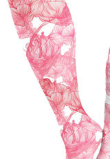 Cutieful Rosey Print Sheer Knee High Compression Socks 8-15 mmHg