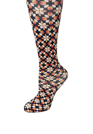 Cutieful Women's Starburst Print Sheer Knee High Compression Socks 8-15 mmHg