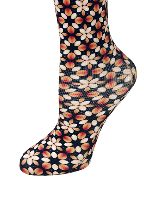 Cutieful Starburst Print Sheer Knee High Compression Socks 8-15 mmHg